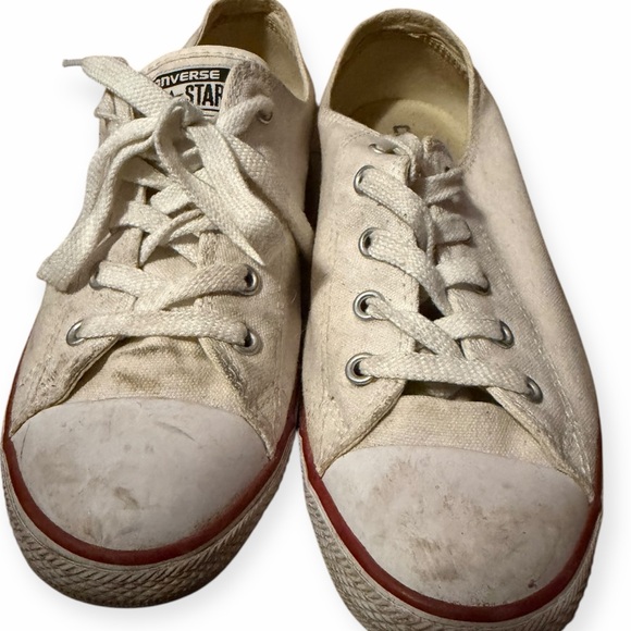 Converse Cream Canvas Sneakers with Red Details - Picture 4 of 4